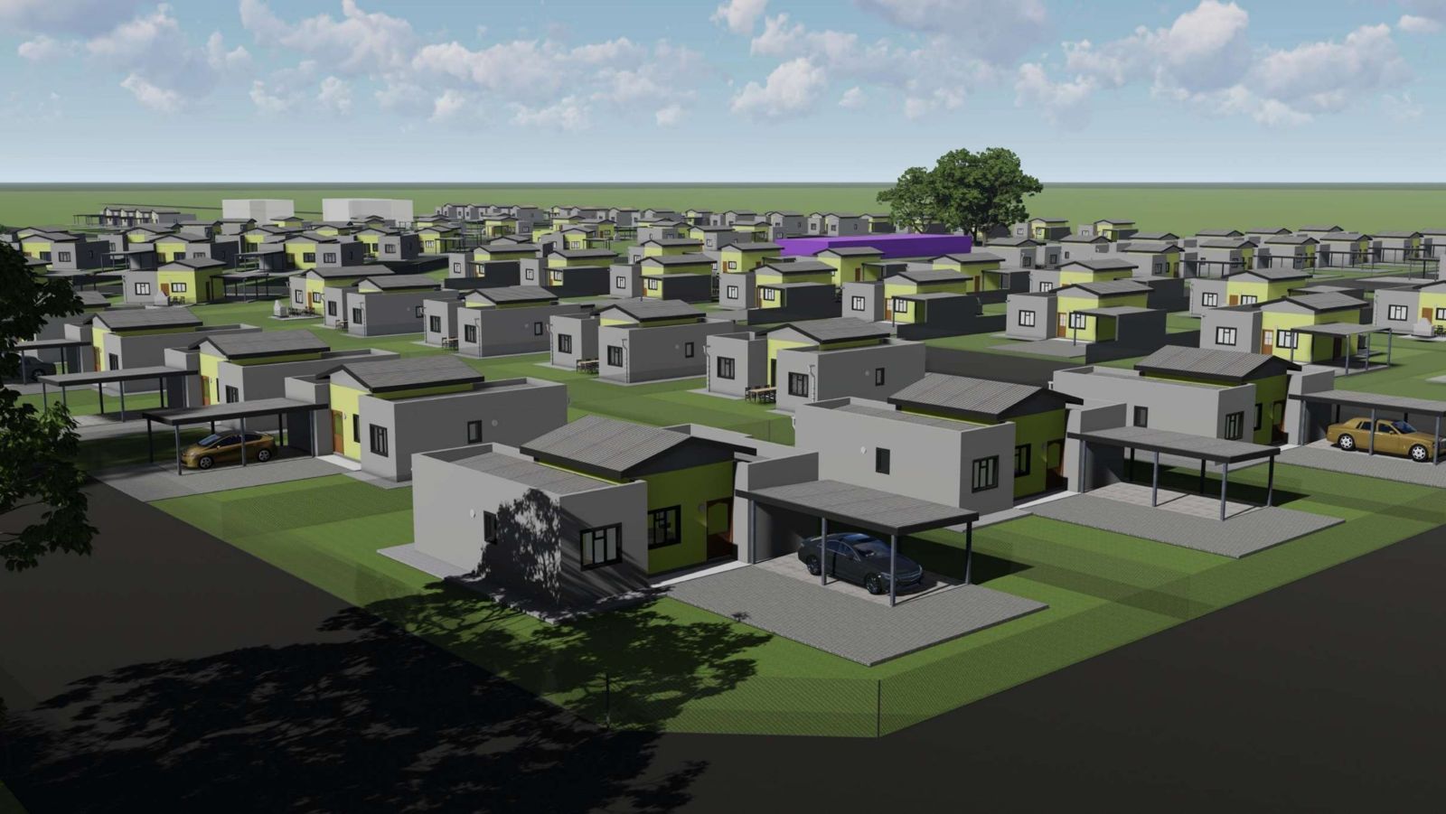 Ongombe Property Development aerial render of homes